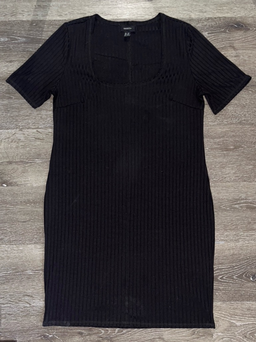 Forever 21 Black Ribbed Knit Bodycon Dress